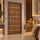 Ver imagem 3 de Porta Frisada R50VL 210x80 de Madeira com MDF Acabamento UV:Imbuia