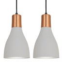 Ver imagem 1 de Kit 2 Luminárias Pendente Lustre Teto Luxo Concreto e Cobre