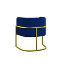 Ver imagem 4 de Poltrona Cadeira Decorativa Lua Recepção Base de Ferro Gold Cor:azul Marinho
