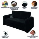 Ver imagem 4 de Sofá Cama Beny Versátil 2 Lugares em Veludo Selmer