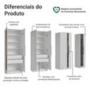 Ver imagem 4 de Guarda-roupa Modulado 280 Cm 7 Portas com Espelhos 4 Gavetas Branco Neo Madesa 01
