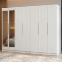 Ver imagem 1 de Guarda-roupa Modulado 280 Cm 7 Portas com Espelhos 4 Gavetas Branco Neo Madesa 01