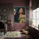Ver imagem 2 de Quadro Umbanda Cigana Esmeralda - 70x50cm:moldura Branca