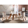 Conj. Sala De Jantar Mesa Tampo Mdf E 4 Cadeiras Off White - 1