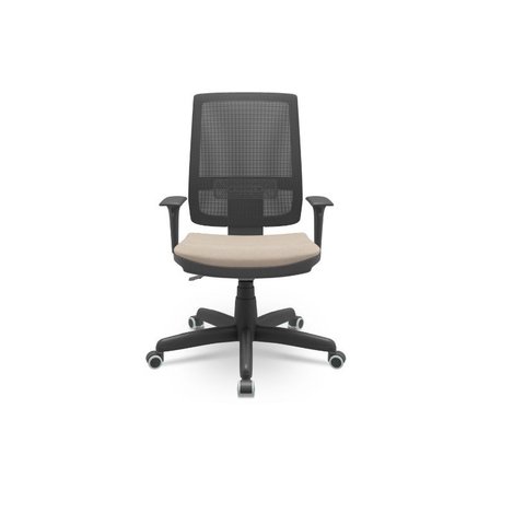 Cadeira Brizza Presidente Plaxmetal Tela Preta Base Standard Back System Assento Fendi Poliéster T87