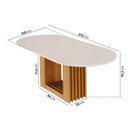 Ver imagem 4 de Mesa de Jantar Oval 210x100cm MDF/Vidro Jambu CabeCasa MadeiraOriginals Off White/Cinamomo