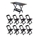 Ver imagem 1 de Conjunto Mesa De Madeira Dobravel 1,20X70 Tabaco 8 Cadeiras - Marrom