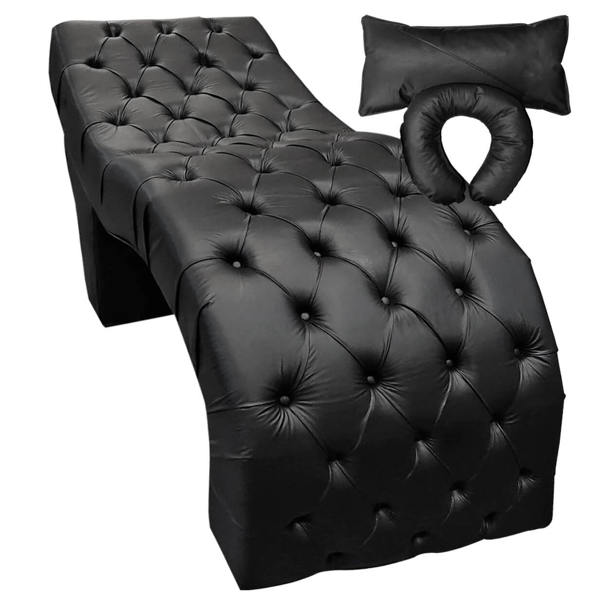 Maca Estética Luxo para Design Capitonê Corino Preto Sofa Store Estética Massagem Design de C