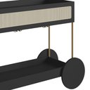 Ver imagem 7 de Carrinho Bar 1 Gaveta Porta Taças Arlo A10 Nero/dourado - Mpozenato