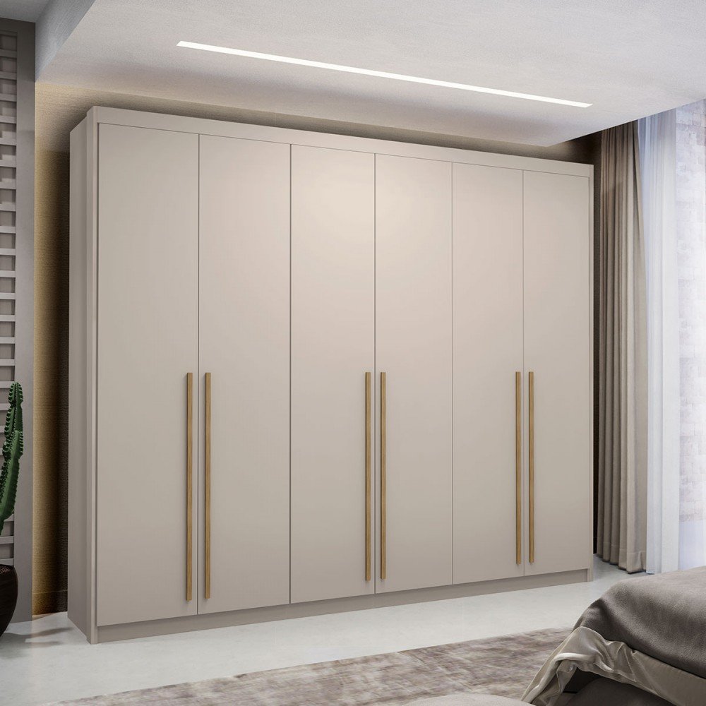 Guarda-roupa Casal Vancouver Majestic 6 Portas 3 Gavetas 100% Mdf