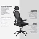 Ver imagem 4 de Cadeira Escritório Ergonômica Giratória Tela Mesh W-18