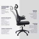 Ver imagem 3 de Cadeira Escritório Ergonômica Giratória Tela Mesh W-18