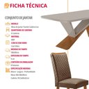 Ver imagem 6 de Mesa de Jantar Yasmin 180cm Tampo Mdf Vidro Canto Copo com 6 Cadeiras Lira