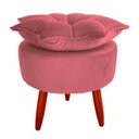 Ver imagem 3 de Kit 2 Poltronas Com Puff  Decorativa Pétala de Flor Veludo Rosa