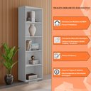 Ver imagem 5 de Estante para Livros com 4 Prateleiras 60cm Julia Branco - Montanaris Decor Md Montanaris Decor
