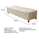 Ver imagem 3 de Kit Cabeceira e Calçadeira Baú Casal Everest P02 140cm para Cama Box Linho - Doce Sonho Móveis