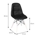 Ver imagem 5 de Cadeira Estofada Botonnes Preto