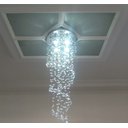 Ver imagem 2 de Lustre de Cristal Em Espiral Com 70Cm de Altura, Base de Inox Espalhado de 30Cm de Diâmetro