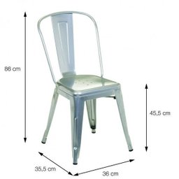 Cadeira em Aço com Encosto 86cm Tolix - 5