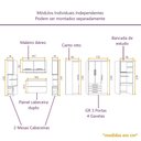 Ver imagem 5 de Guarda Roupa Modulado Casal Queen 1,58 M Canto com Escrivaninha Paris Luciane M09:branco