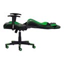 Ver imagem 3 de Cadeira Gamer Reclinável Giratória Preta C/verde Ajustável
