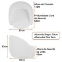 Ver imagem 5 de Poltrona Giratória Heidi Reclinável Courino e Bouclé Suave Confortável Caramelo e Off White