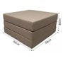 Colchonete Dobravel Puff Poltrona Solteiro 3em1 Linho Marrom - 5