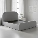 Ver imagem 3 de Cama Casal Valentina Linha Premium Estilo Minimalista Luxo:boucle Cinza