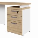 Ver mais imagens de Mesa para Escritório em L com Gaveteiro F5 3 Gavetas 170cm Macadâmia com Branco F5 Office