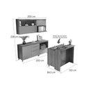 Ver imagem 5 de Cozinha Modulada Completa Marquesa 6 Peças (2aéreos+3balcões+1ilha) C6p02 Nature/verde - Nesher