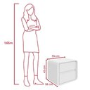 Ver imagem 5 de Mesa de Cabeceira Easy Like 2 Gavetas MDF-MDP Moderno Branco Móveis Lopas