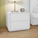 Ver imagem 1 de Mesa de Cabeceira Easy Like 2 Gavetas MDF-MDP Moderno Branco Móveis Lopas