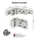 Ver imagem 3 de Armário de Cozinha Completa de Canto 405cm Nice Madesa 06 Cinza