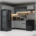 Ver imagem 1 de Armário de Cozinha Completa de Canto 405cm Nice Madesa 06 Cinza