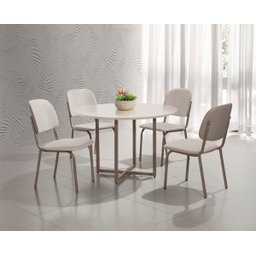 Mesa Romana Rubia com Cadeiras Nápoli Nanda Aço Nobre - 1