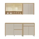 Ver imagem 4 de Cozinha 4 Peças Condessa 7 Portas 100% MDF Bege/Carvalho Greige