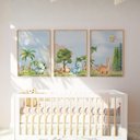 Ver imagem 4 de Kit 3 Quadros Decorativos Infantil - Dino Explorador NO2 - 30x40 - Moldura Madeira