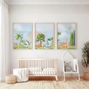 Ver imagem 2 de Kit 3 Quadros Decorativos Infantil - Dino Explorador NO2 - 30x40 - Moldura Madeira