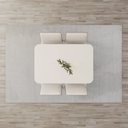 Ver imagem 5 de Conjunto Sala Jantar Mesa Natalí 120cm Canto Arredondado com Vidro 4 Cadeiras Pietra Off White/Nature/Caramelo