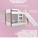 Ver imagem 4 de Beliche Flora Infantil com Escorregador e 2 Colchões Infantil Probel 1,50 Cor Branco com Nature