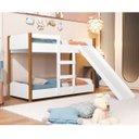 Ver imagem 2 de Beliche Flora Infantil com Escorregador e 2 Colchões Infantil Probel 1,50 Cor Branco com Nature