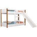 Ver imagem 3 de Beliche Flora Infantil com Escorregador e 2 Colchões Infantil Probel 1,50 Cor Branco com Nature