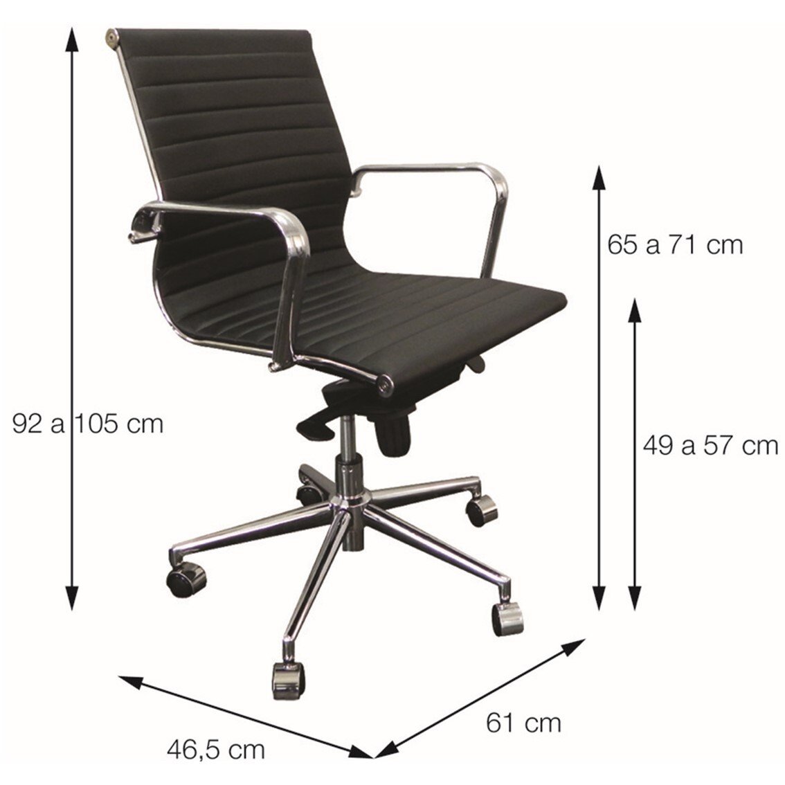 Cadeira para Escritório Diretor Esteirinha com Relax Corino 3301 Or Design - 4
