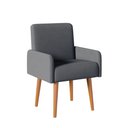 Ver imagem 3 de Kit 2 Poltrona Rebeca Estofada Design Moderno para Sala e Living Madeira Maciça Veludo Cinza