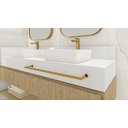 Ver imagem 4 de Kit de Acessórios para Banheiro com 4 Peças em Aço Inox Dourado Linha Tessália com Toalheiro Duplo