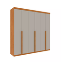Ver imagem 2 de Guarda Roupa Casal 6 Portas 4 Gavetas 270cm Joinville Cinamomo/Off White - TCIL Móveis