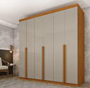 Ver imagem 1 de Guarda Roupa Casal 6 Portas 4 Gavetas 270cm Joinville Cinamomo/Off White - TCIL Móveis