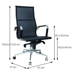 Cadeira Escritorio Presidente Esteirinha Tela Mesh 3303 - 4