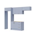 Ver imagem 4 de Cozinha Planejada 5 Peças 3 Aéreo 1 Balcão sem Tampo 1 Kit Lateral Marselha CabeCasa MadeiraOriginals Azul/Sereno