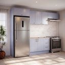 Ver imagem 1 de Cozinha Completa Planejada 100% MDF 4 Peças sem Tampo CabeCasa MadeiraOriginals Azul Marselha